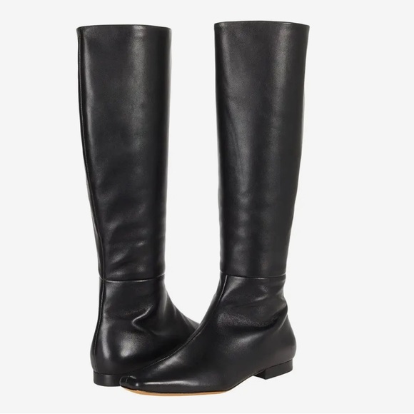 VINCE Women's Nella Knee
High Boot Black soft Leather size 36.5 US 6.5 - Picture 1 of 13